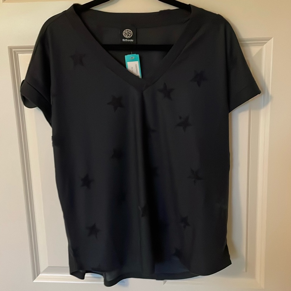 Bobeau navy star top